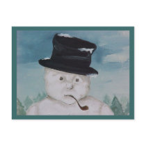 Snowman Postcard by Lesleysloft Snowman Postcard
