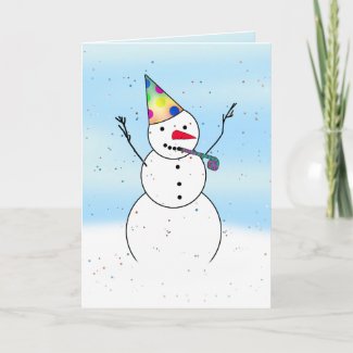 Snowman Ready For A Party! card