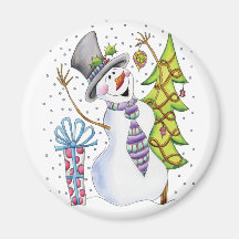 Snowman Refrigerator Magnet