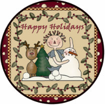 Snowman Reindeer Doll Ornament photo sculptures by christmas_tshirts Snowman Reindeer Doll Ornament photo sculptures