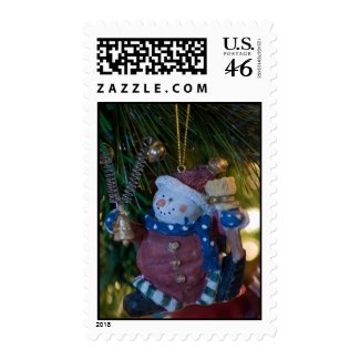 Snowman Santa Postage stamp