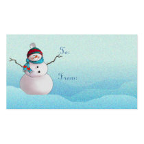 SNOWMAN, SCARF & HAT by SHARON SHARPE business cards