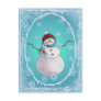 SNOWMAN, SCARF & SNOW HAT by SHARON SHARPE Post Card