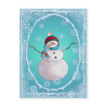 SNOWMAN, SCARF &amp; SNOW HAT by SHARON SHARPE Post Card