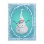 SNOWMAN, SCARF &amp; SNOW HAT by SHARON SHARPE Postcard