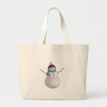 SNOWMAN, SCARF & STOCKING CAP by SHARON SHARPE Tote Bag