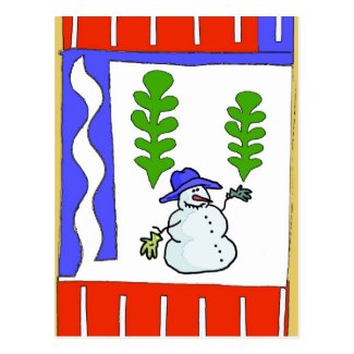 Snowman Season's Greetings Post Cards