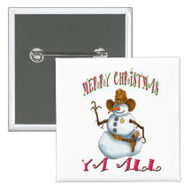snowman sherriff MerryChrsts Ya all Button