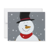 Snowman - Silver invitations
