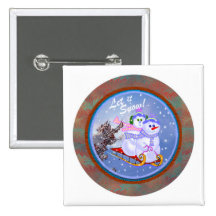 Snowman Sledding Gifts Pin