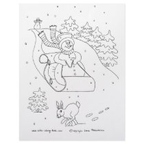 Snowman Sleigh letterhead by online_coloring Snowman Sleigh letterhead