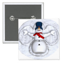 Snowman Snowangel buttons