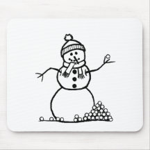 Snowman Snowfight Mousepads
