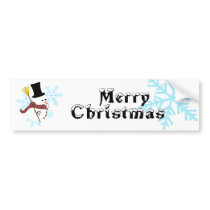 snowman snowflakes bumper stickers