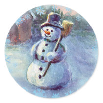 SNOWMAN & SNOWFLAKES by SHARON SHARPE stickers by sharonsharpe SNOWMAN & SNOWFLAKES by SHARON SHARPE stickers