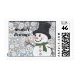 Snowman Snowstorm Stamp, Season's Greetings!