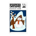 Snowman Soup Greeting Postage Stamp