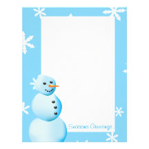 Snowman Stationary Letterhead Template
