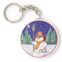 *Snowman walking in the night* keychains