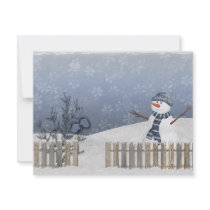 snowman winter card invitations