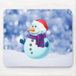 Snowman Winter Merry Christmas Snow Mouse Pad