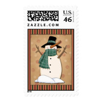 Snowman Winter Postage Stamp