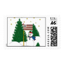 Snowman with a Flag postage