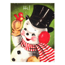 Snowman with Bird Custom Announcements