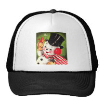 Snowman with Bird Hat