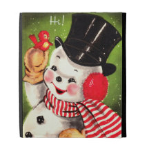 Snowman with Bird iPad Case
