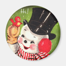 Snowman with Bird Magnets