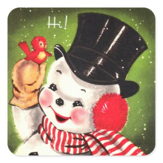 Snowman with Bird
