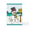 Snowman with Broom cards
