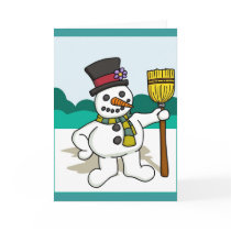 Snowman with Broom cards