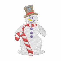 Snowman with Candy Cane embroidered shirts