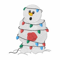 Snowman with Christmas Lights embroidered shirts