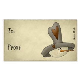 Snowman with Cool Hat Country Holiday Gift Tags profilecard