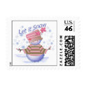 Snowman with Flower postage