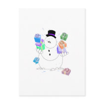 Snowman With Gifts postcards
