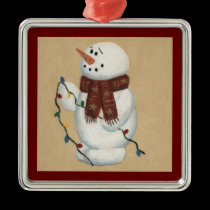 Snowman With Lights Ornament ornaments