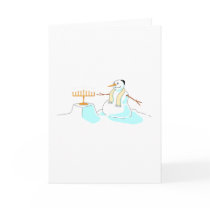 Snowman With Menorah Card