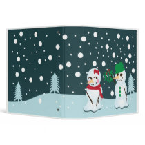 Snowman with Mistletoe Wanting a Kiss binders by nyxxie Snowman with Mistletoe Wanting a Kiss binders
