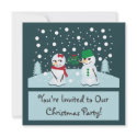 Snowman with Mistletoe Wanting a Kiss invitations