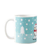 Snowman with Mistletoe Wanting a Kiss mug