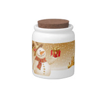 Snowman With Presents candy jars