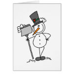 Snowman with Shovel Card