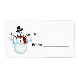 Snowman with Snowflakes Gift Tag
