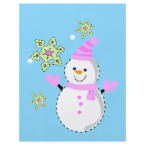 snowman with snowflakes screen flyers