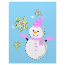 snowman with snowflakes screen letterhead