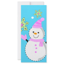 snowman with snowflakes screen custom rack card